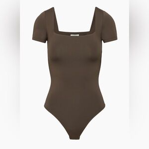 Brown Aritzia Short Sleeve Bodysuit